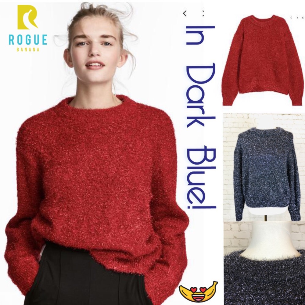 🌌H&M Midnight Blue Metallic Sweater🌌
